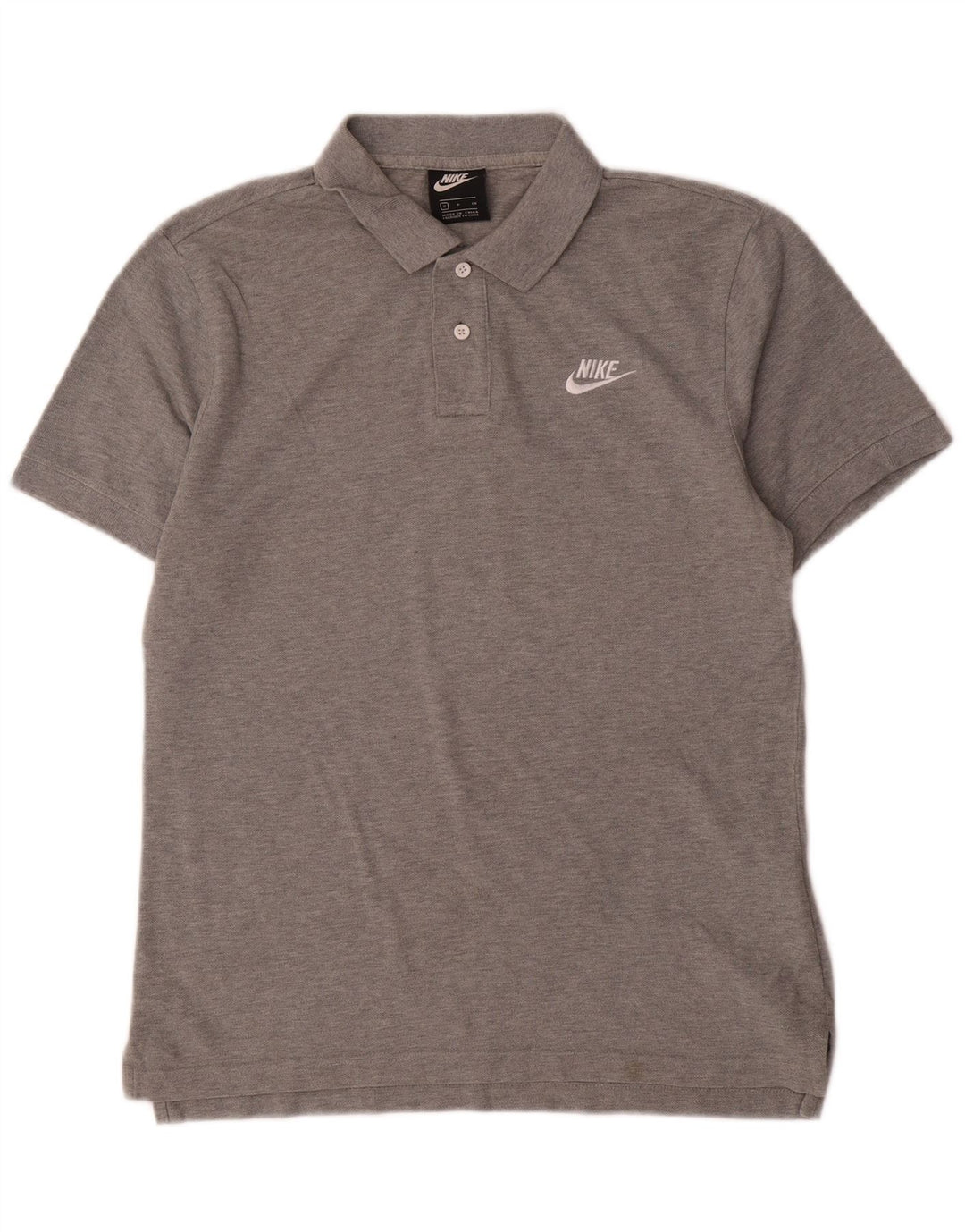 Nike Polo de manga corta para hombre, ajuste regular, talla pequeña, algodón gris