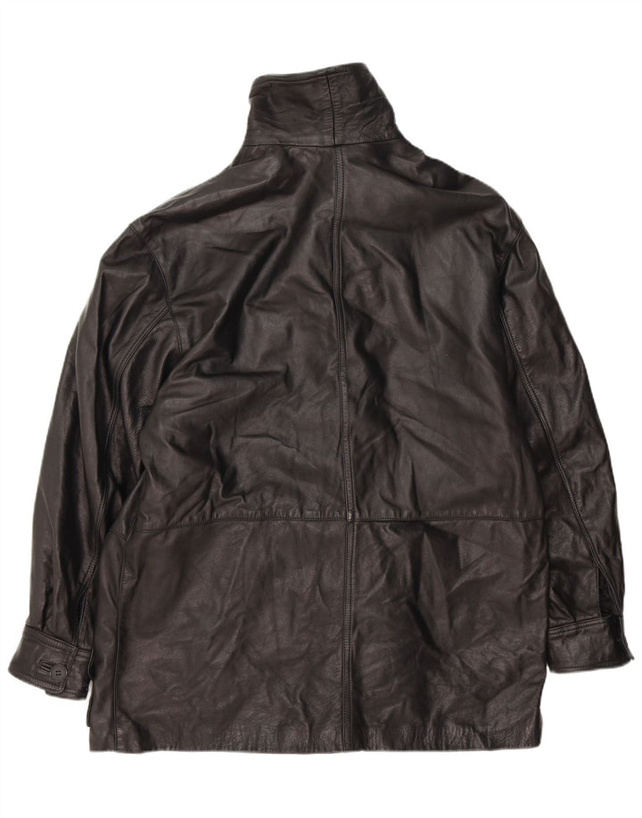 Vintage chaqueta de cuero para hombre Reino Unido 40 cuero negro grande