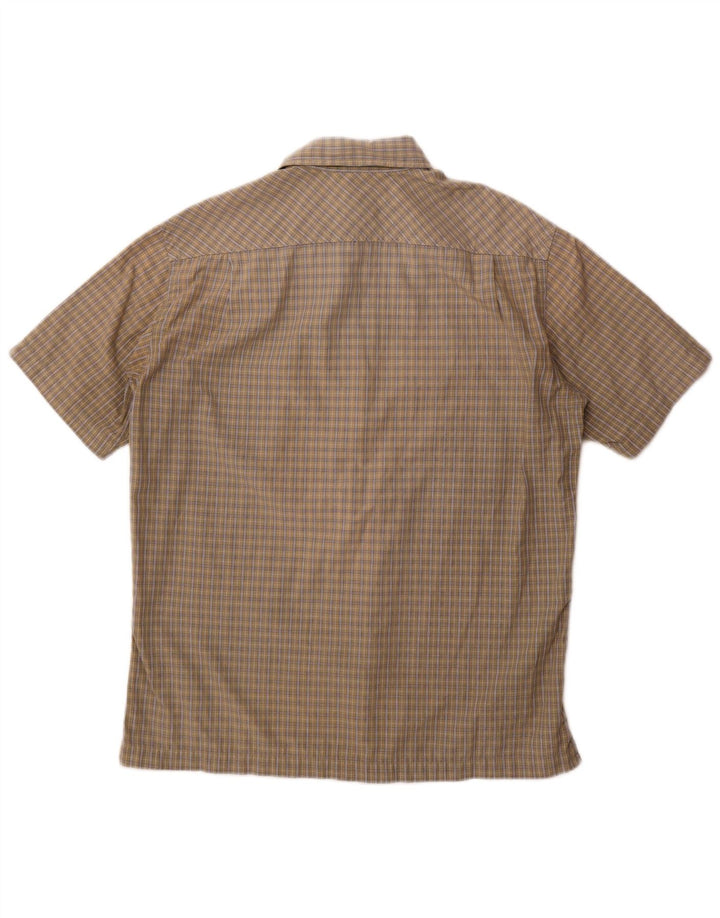 Camisa de manga corta para hombre Think Pink Cuadros beige medio