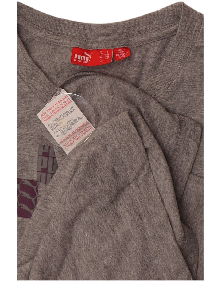 Puma Camiseta gráfica para hombre Top grande de algodón moteado gris