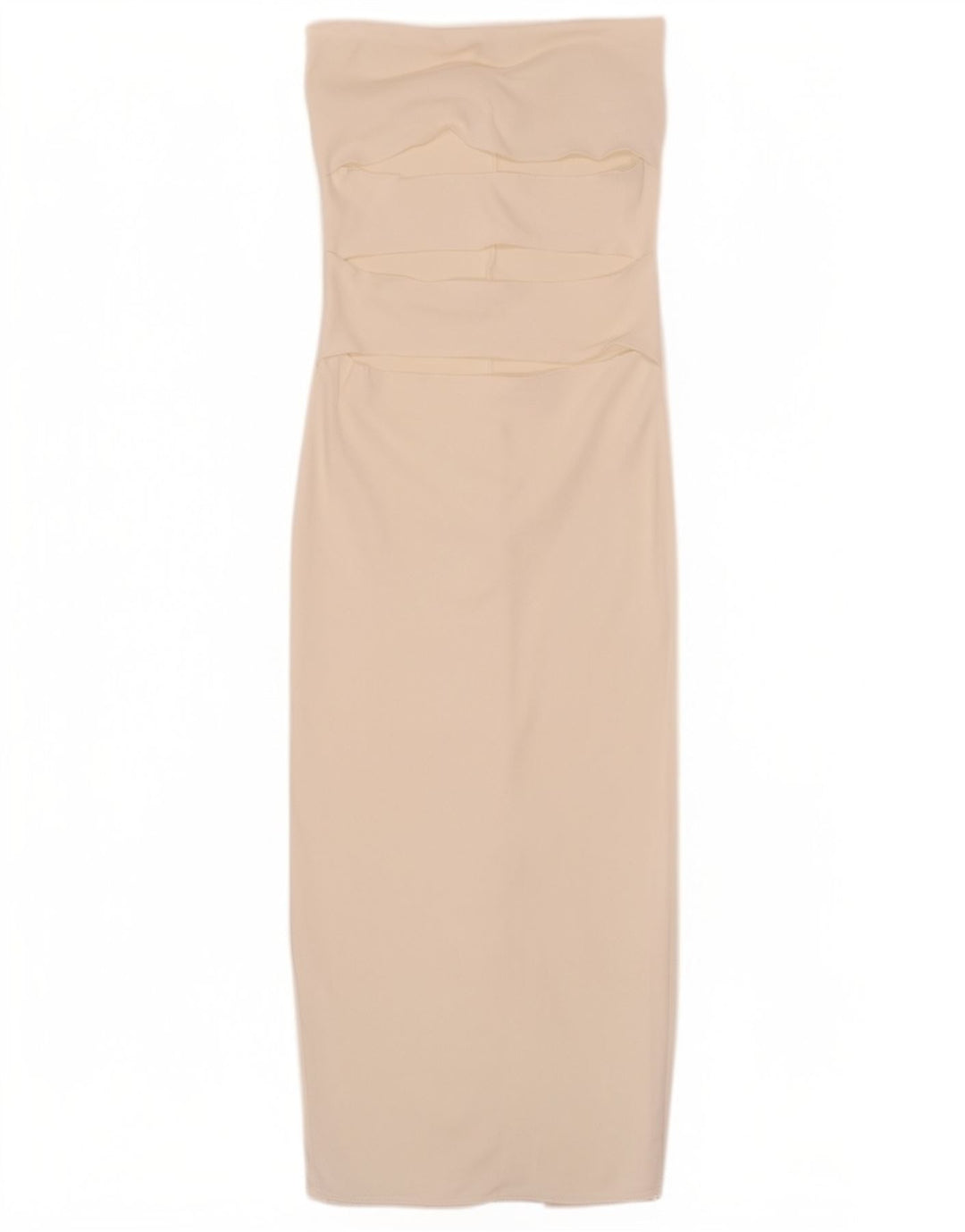Zara Vestido Sin Tirantes Para Mujer UK 44 Viscosa Blanca Mediana