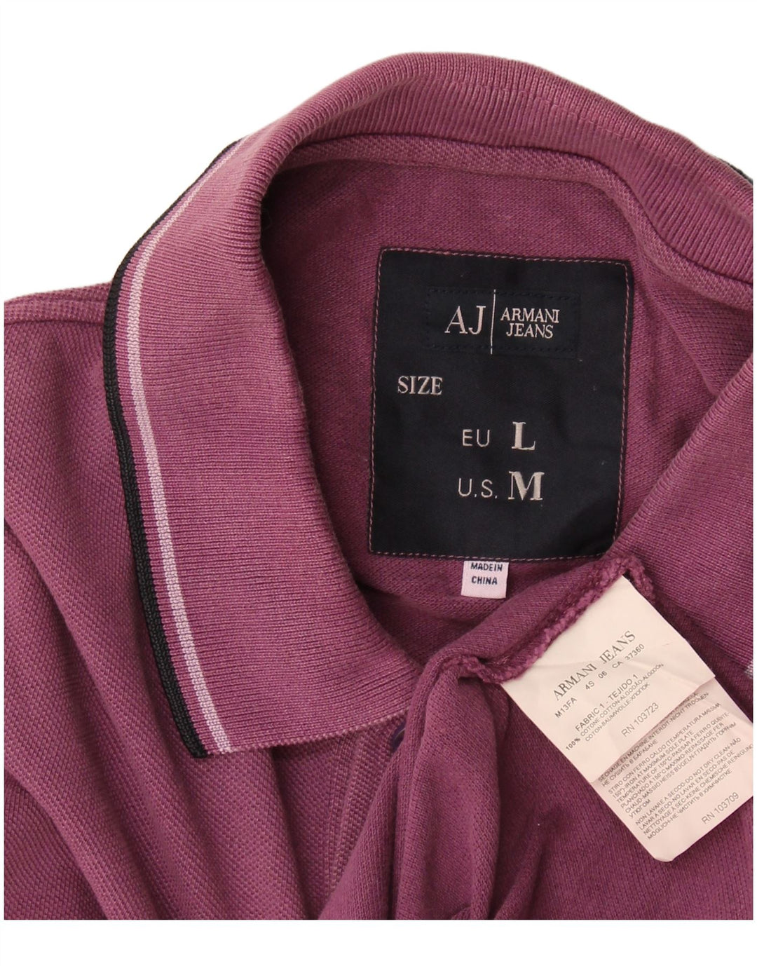 Armani Jeans Polo Hombre Granate Medio Algodón