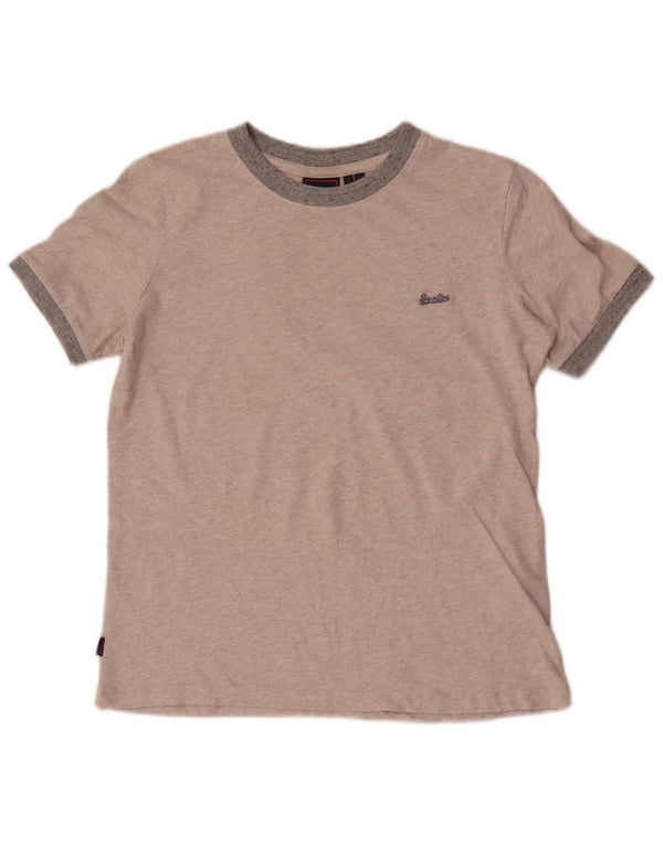 Superdry Camiseta Mujer Top UK 8 Small Gris Algodón