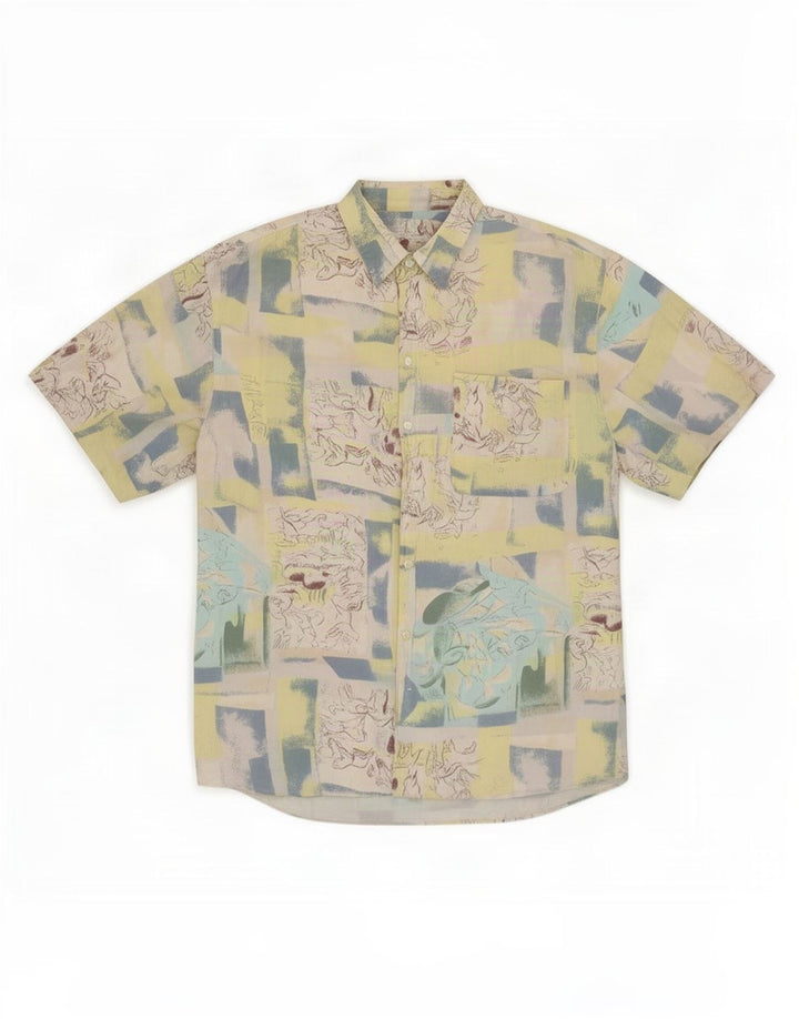 Bodoni Camisa Manga Corta Hombre Talla 39/40 Mediana Patchwork Multicolor