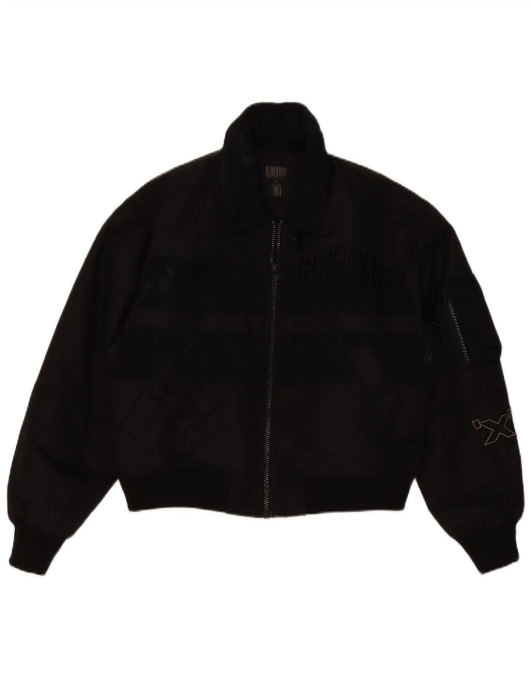 Superdry Mujer Crop Chaqueta Bomber Extragrande UK 40 Small Negro