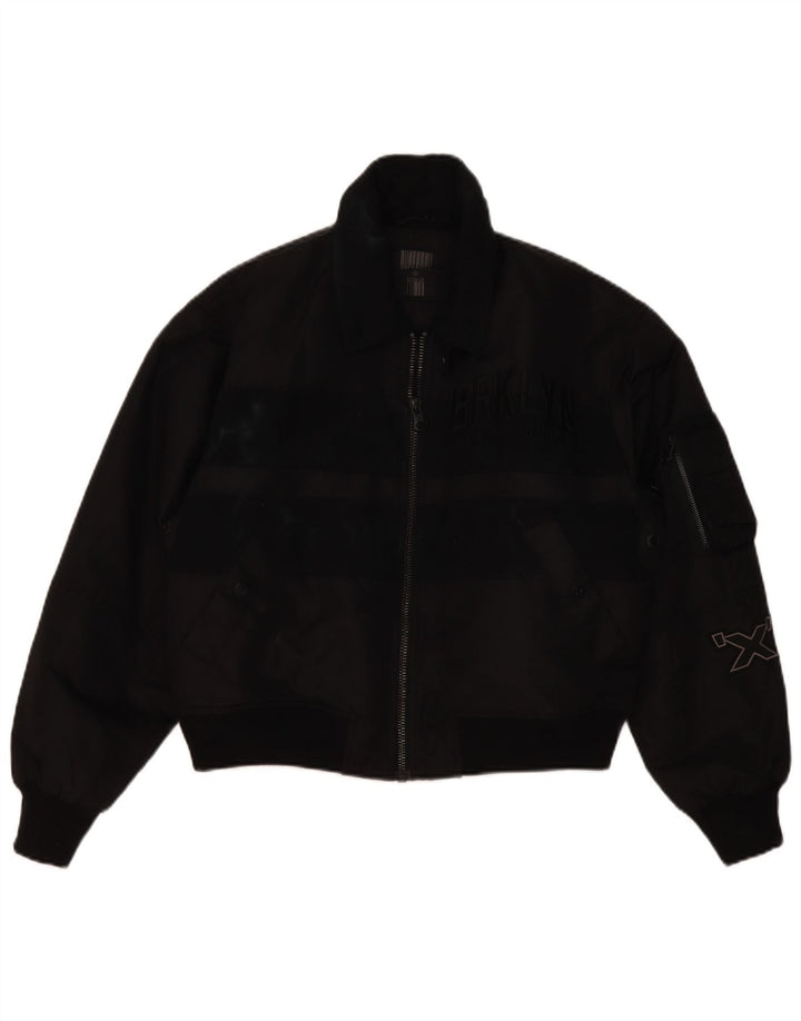 Superdry Mujer Crop Chaqueta Bomber Extragrande UK 40 Small Negro