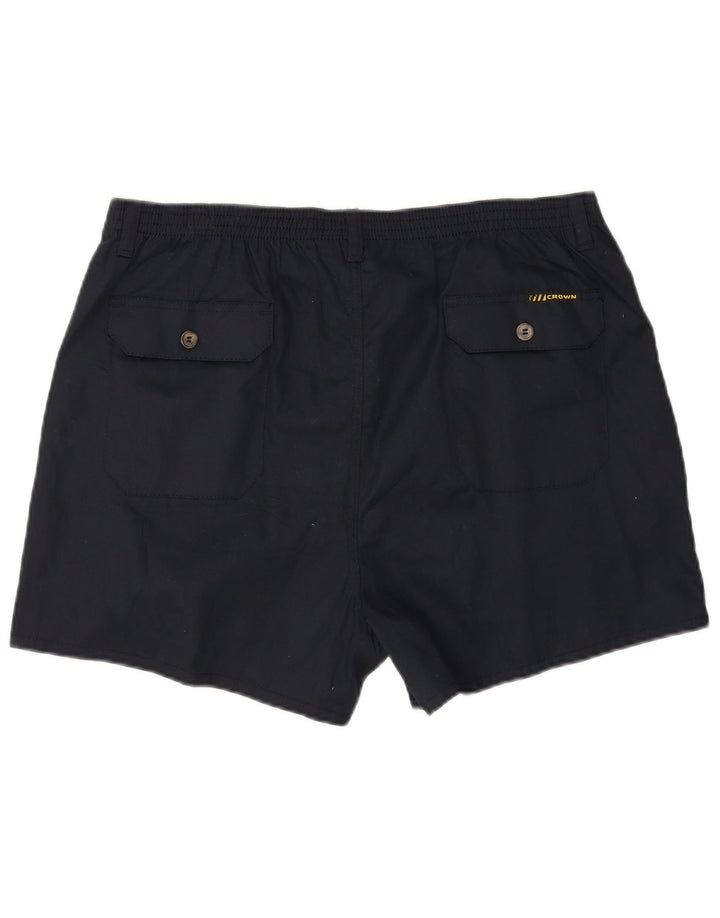 Crown Mens Pegged Chino Shorts W36 Grande Azul Marino Algodón