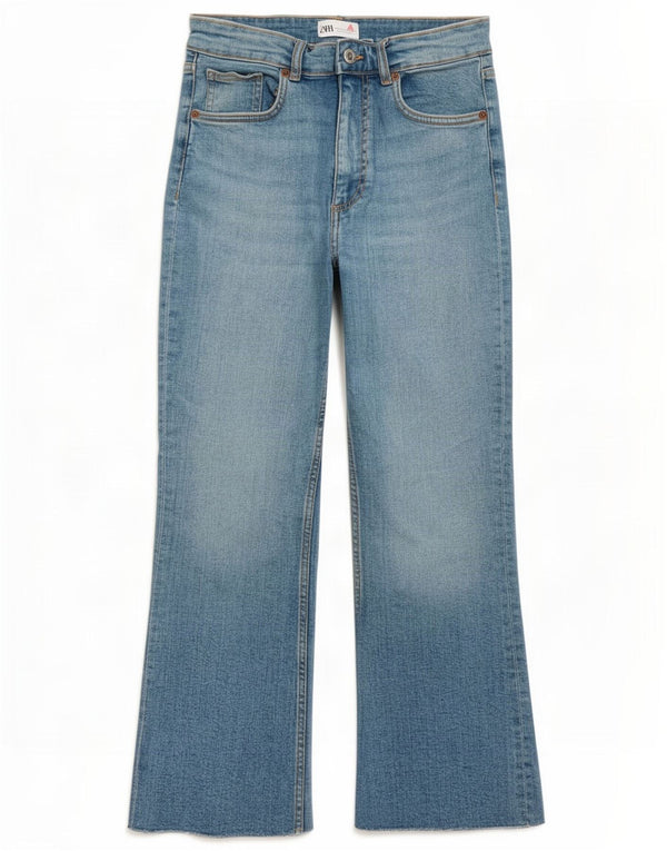 Zara Jeans Cortos Acampanados Para Mujer EU 40 Medium W30 L24 Azul
