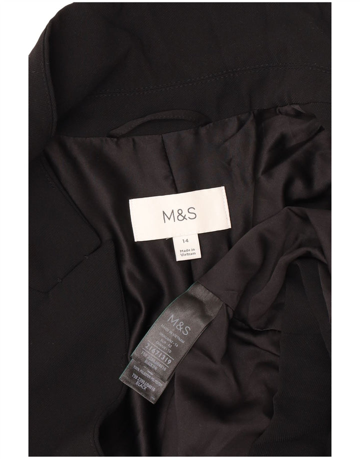 Marks & Spencer Chaqueta tipo blazer abierta para mujer UK 44 Grande Poliéster negro
