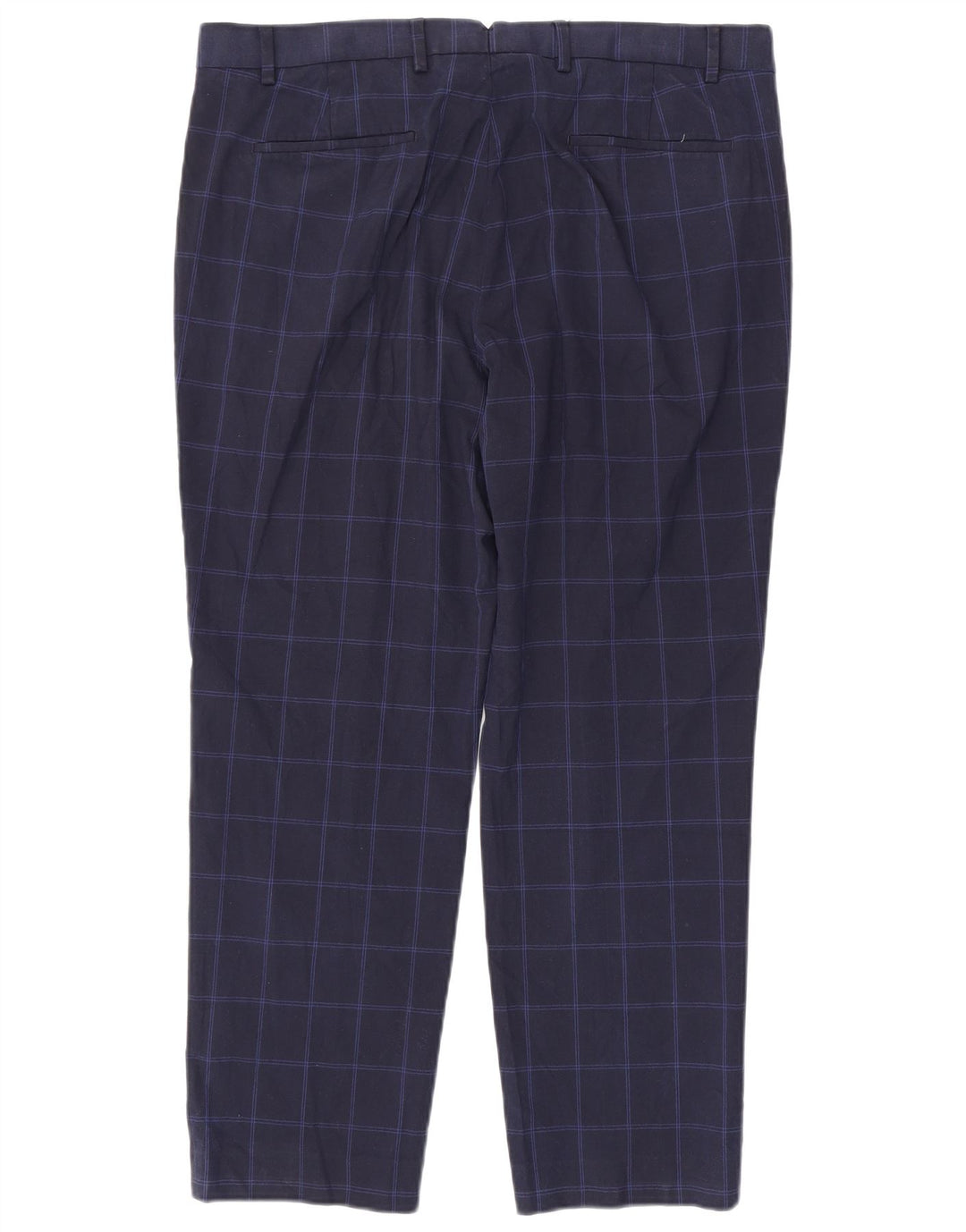 Marks & Spencer Pantalón de traje de corte regular para hombre W38 L29 Cuadros azul marino