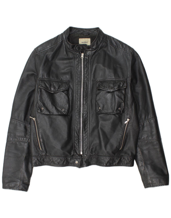 Conbipel Chaqueta De Cuero Para Hombre IT 48 Medium Cuero Negro