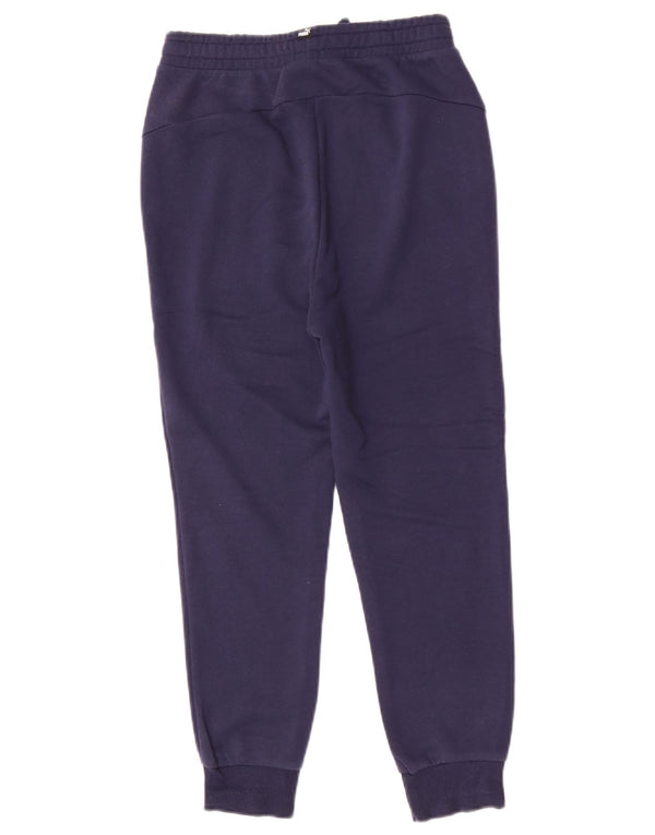 Puma - Pantalón de chándal gráfico para niño, 11-12 años, algodón, azul marino