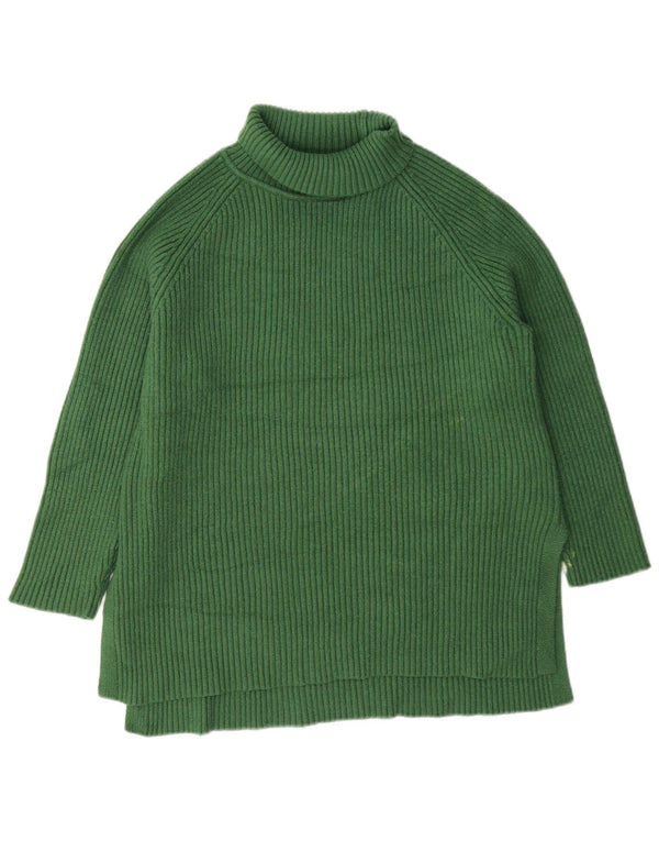 Marks & Spencer Suéter tipo jersey con cuello vuelto para mujer UK 46 Viscosa verde grande