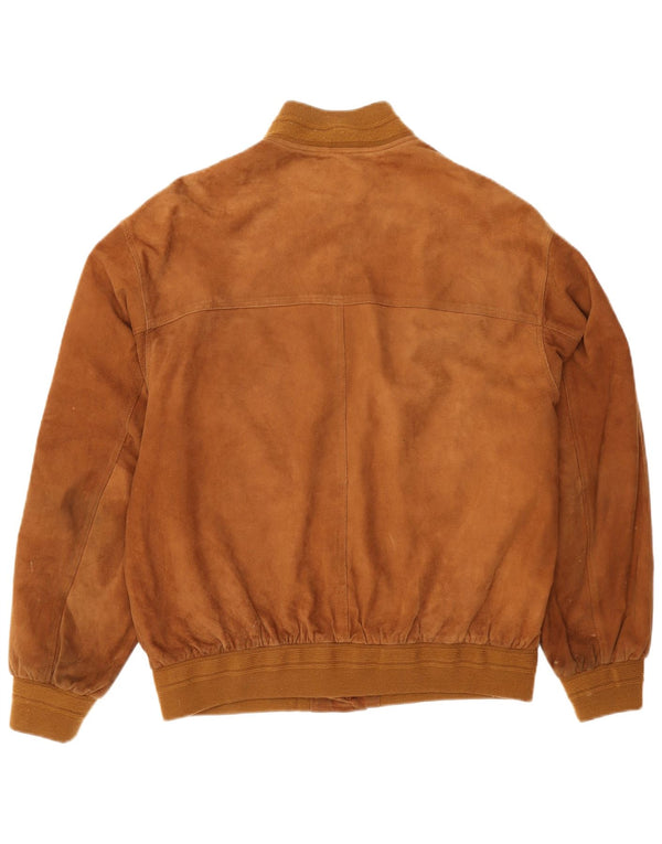 Vintage hombres ante bomber chaqueta IT 56 3XL cuero marrón