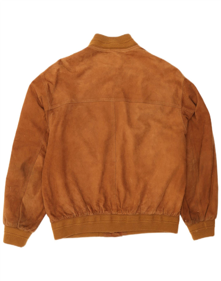 Vintage hombres ante bomber chaqueta IT 56 3XL cuero marrón
