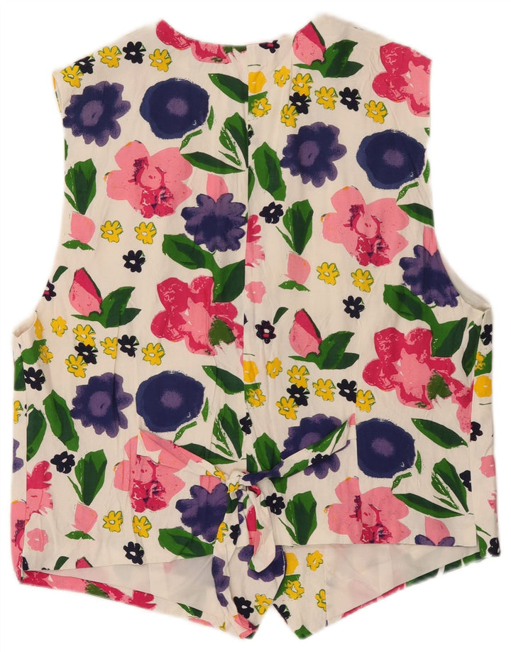 Chaleco de mujer Regina EU 40 Viscosa floral blanca mediana