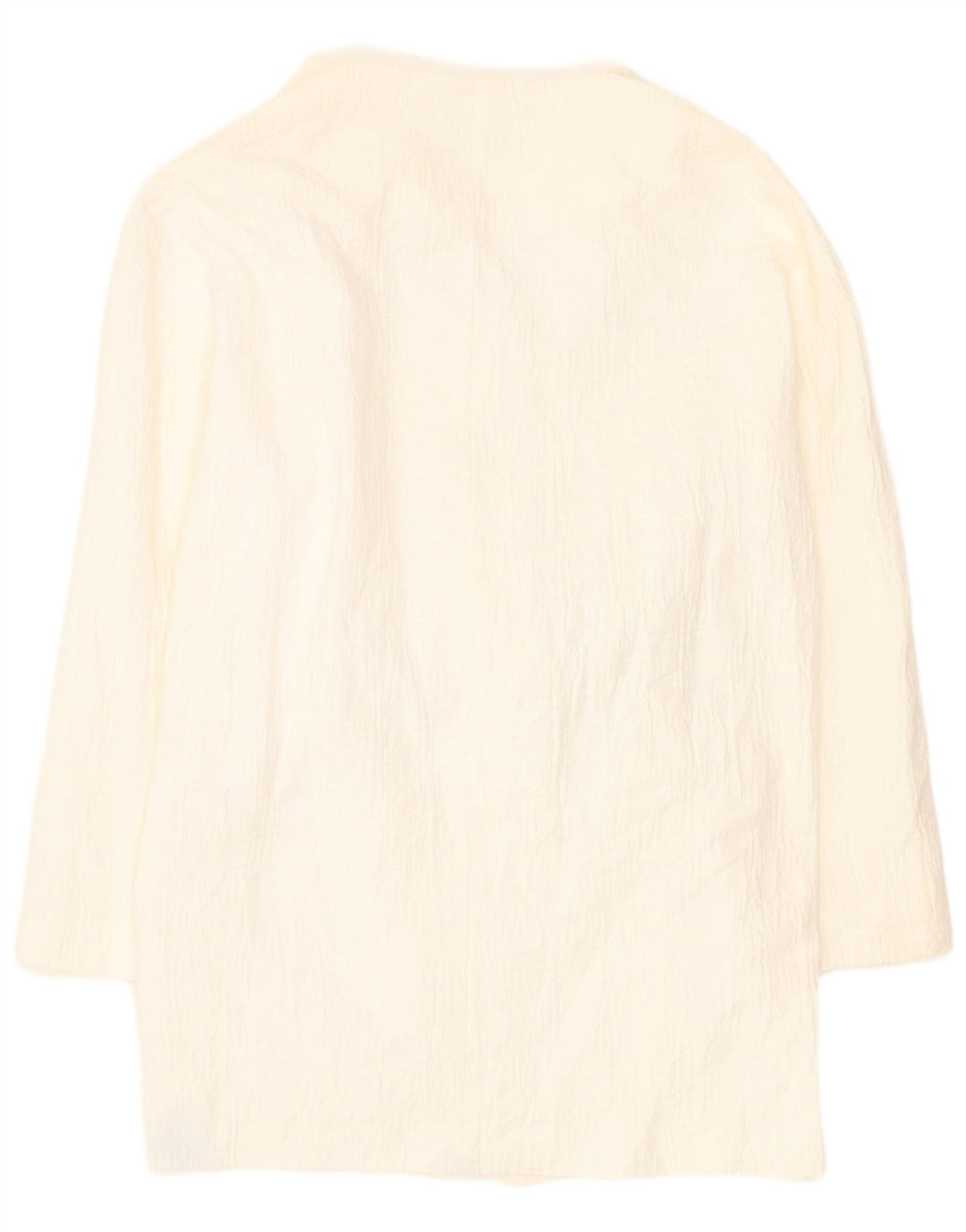 Zara Mujer Abrigo UK 40 Medio Algodón Blanco Roto
