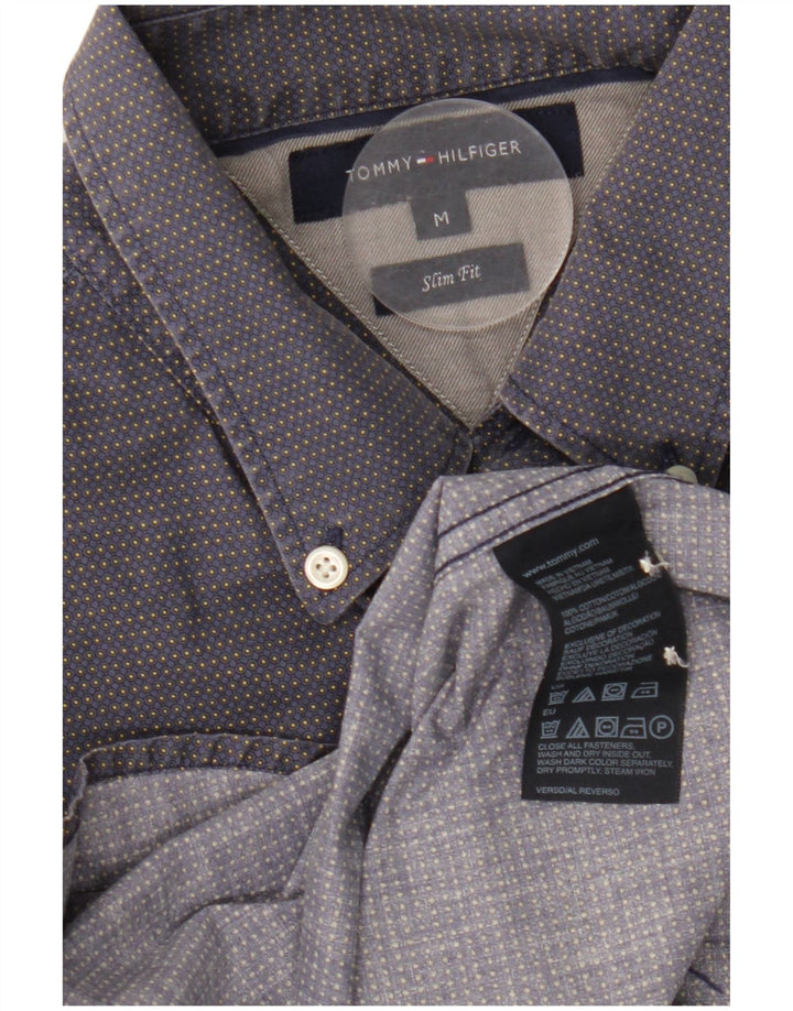TOMMY HILFIGER Camisa slim fit de hombre de algodón con lunares en azul marino medio