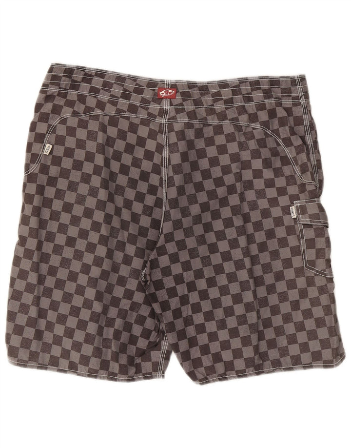 Vans Hombre Bañador Corto Grande Gris Geométrico