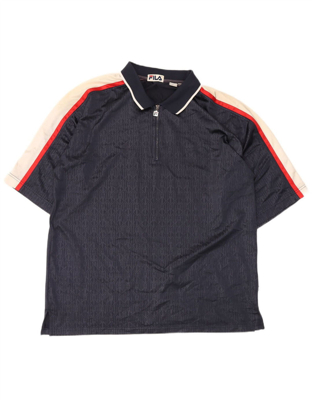 FILA Polo para hombre 2XL Poliéster geométrico azul marino