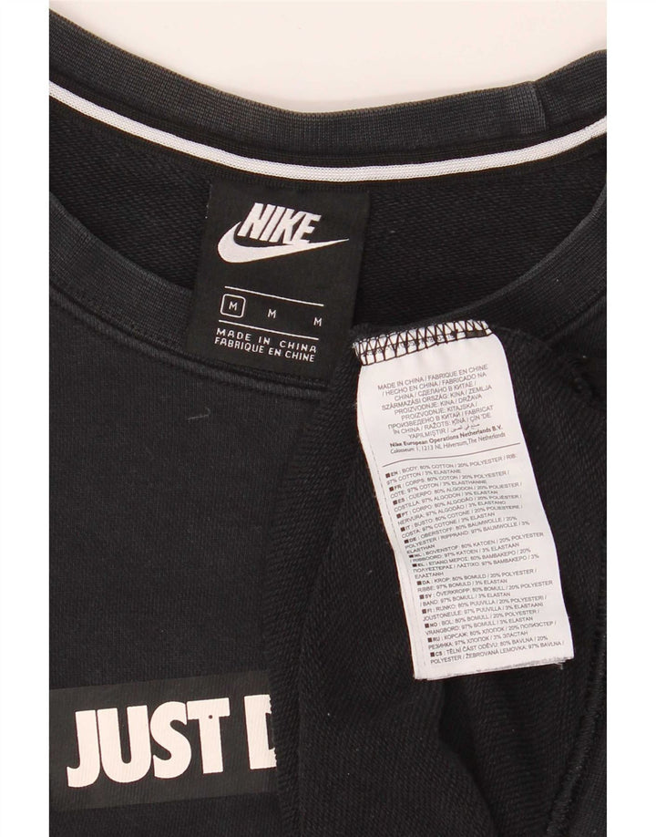 Sudadera con gráfico Nike para hombre, jersey de algodón negro mediano