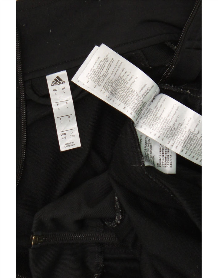 Adidas - Chaqueta de chándal para hombre, talla grande, poliéster negro
