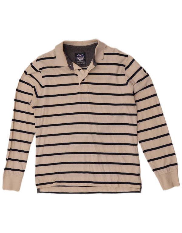 North Sails Polo De Manga Larga Para Hombre De Algodón A Rayas Blanco Grande