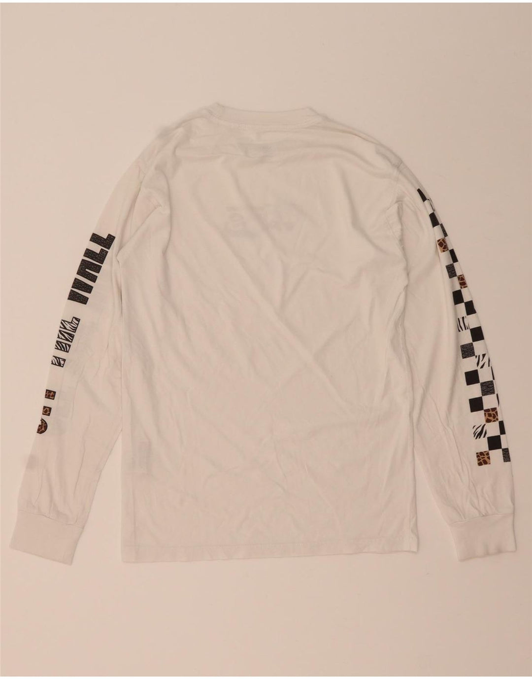 VANS Hombre Classic Fit Graphic Top Manga Larga Pequeño Algodón Blanco