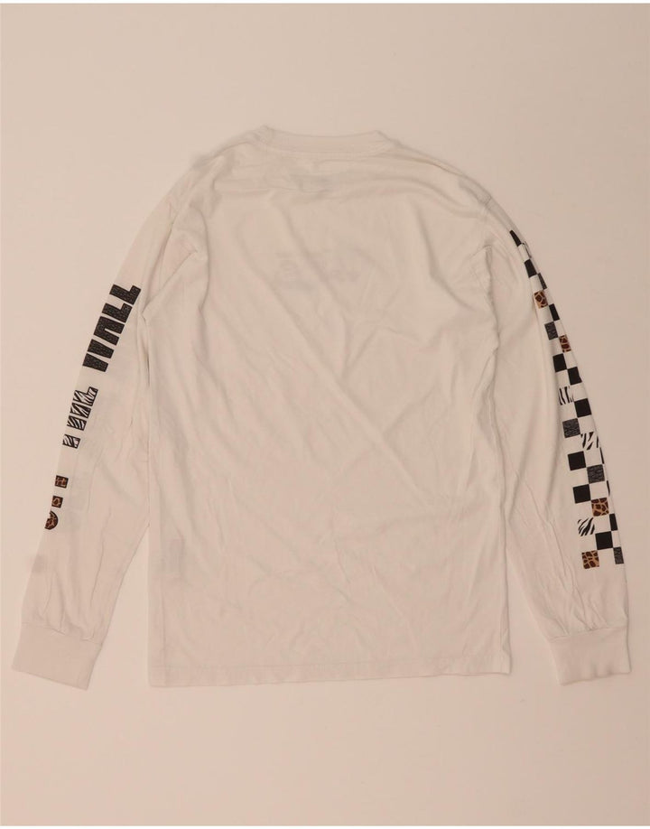 VANS Hombre Classic Fit Graphic Top Manga Larga Pequeño Algodón Blanco