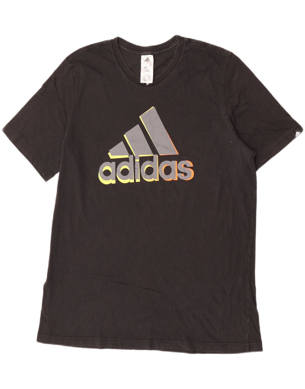 Adidas Mens Graphic T-Shirt Top XL Black Cotton