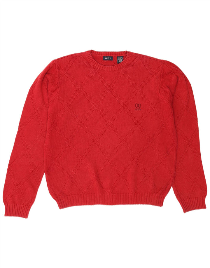 Izod Jersey De Cuello Redondo Para Hombre Jersey Pequeño De Algodón Rojo