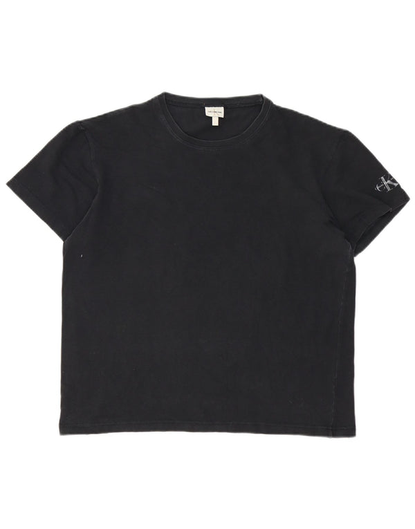 Calvin Klein Jeans Camiseta para mujer Top UK 46 Grande Negro