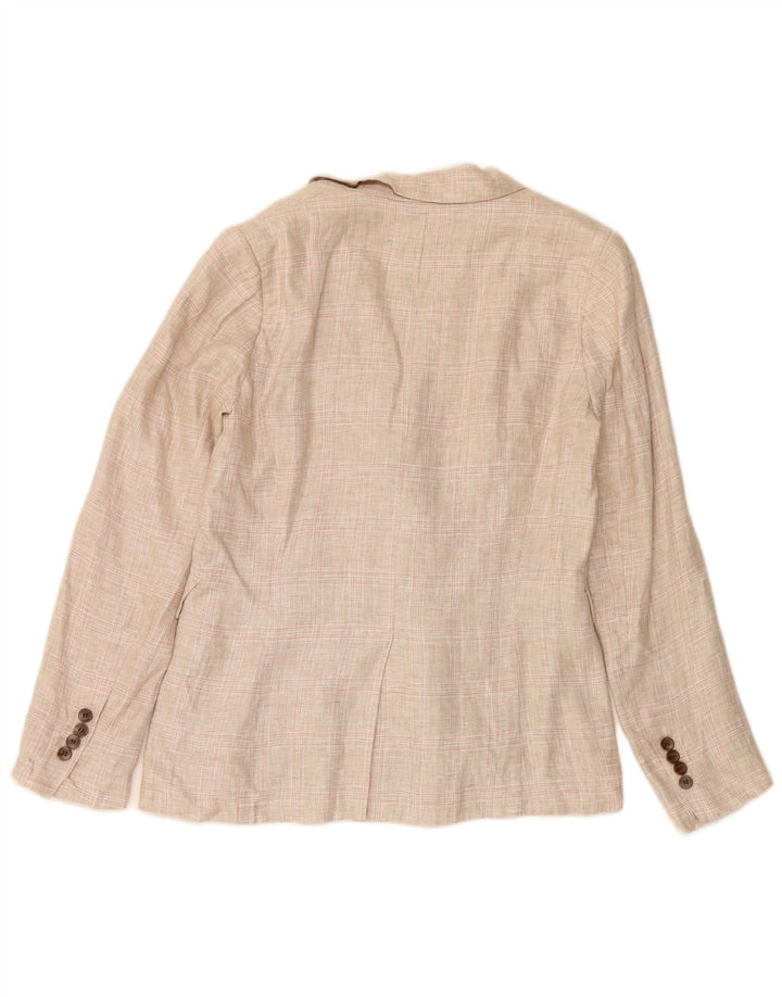FRENCH CONNECTION Chaqueta tipo blazer extragrande para mujer UK 10 Small Beige Check