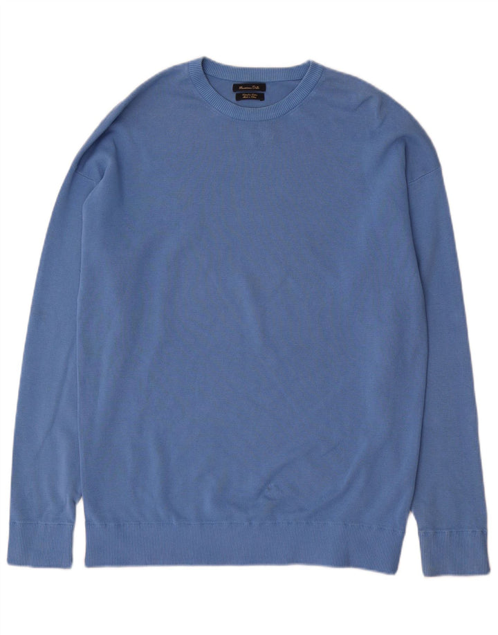 Jersey Massimo Dutti Hombre Cuello Redondo Algodón Azul Medio