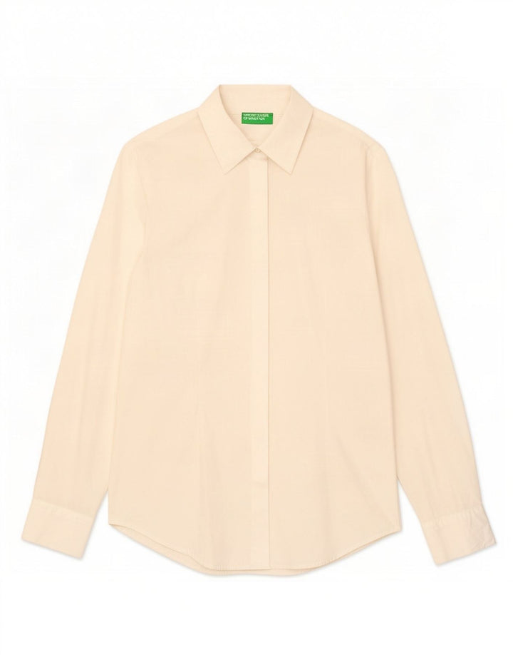 Camisa Benetton Mujer ES 42 Mediano Blanco