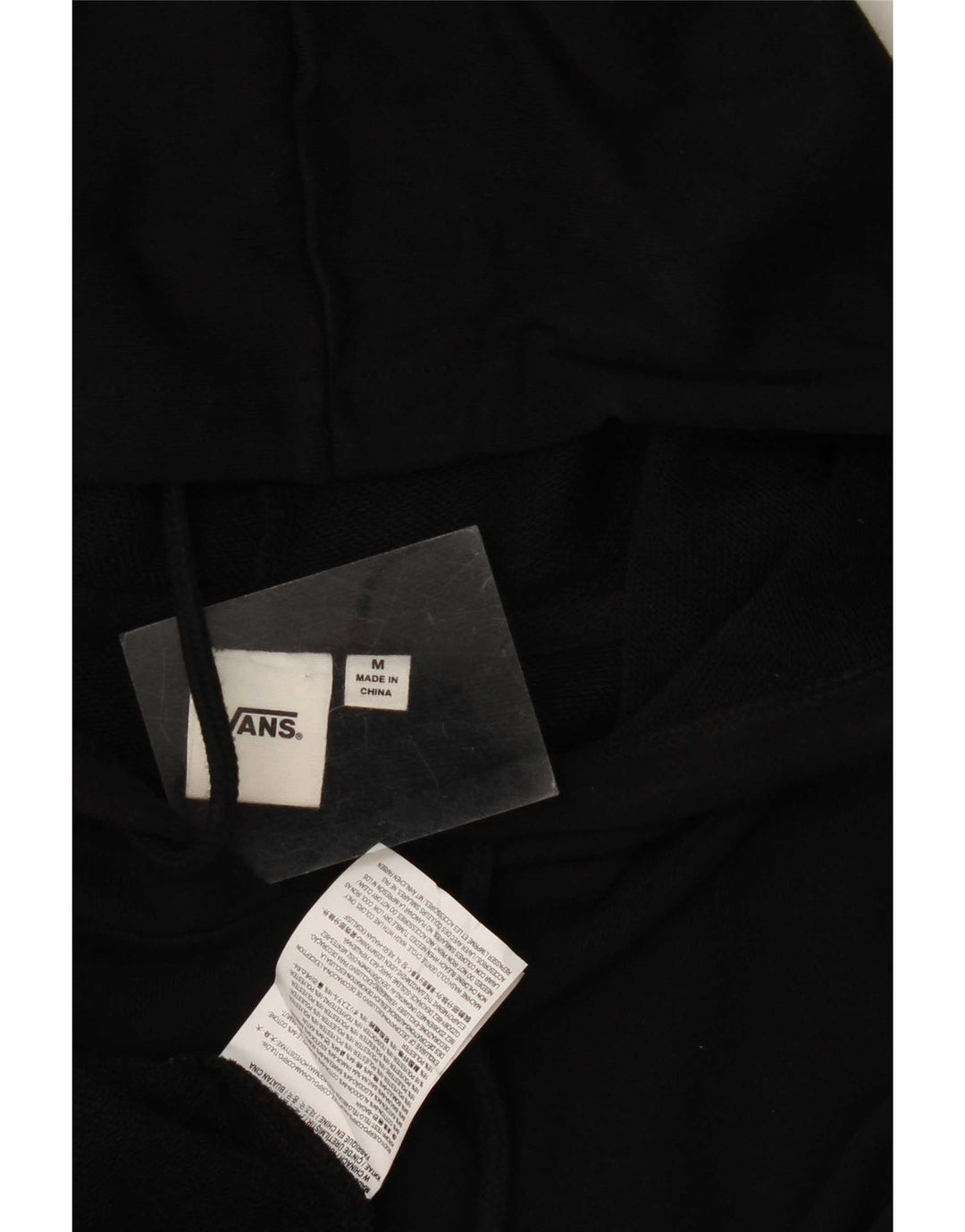 Vans Hombre Sudadera Con Capucha Gráfica Jersey De Algodón Geométrico Negro Mediano