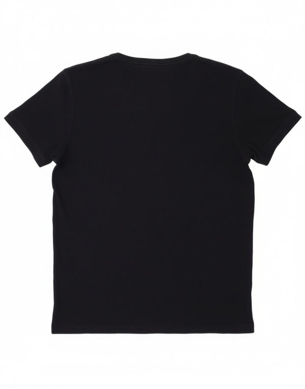 Massimo Dutti Camiseta Mujer Top UK 44 Large Azul Marino Algodón