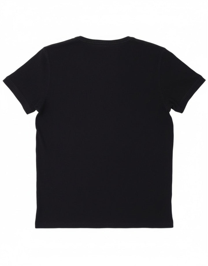 Massimo Dutti Camiseta Mujer Top UK 44 Large Azul Marino Algodón