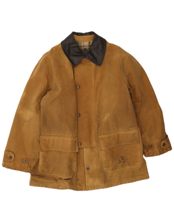 Spillers Chaqueta de algodón encerado holgada para montar a caballo para hombre UK 40 Large Beige Cotton