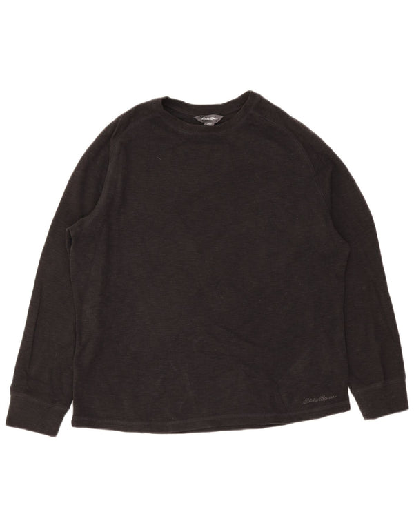 Eddie Bauer Camiseta Hombre Manga Larga XL Algodón Negro