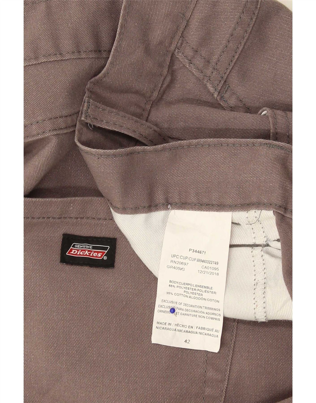Dickies Pantalones cortos casuales para hombre W42 2XL Gris Colorblock Poliéster
