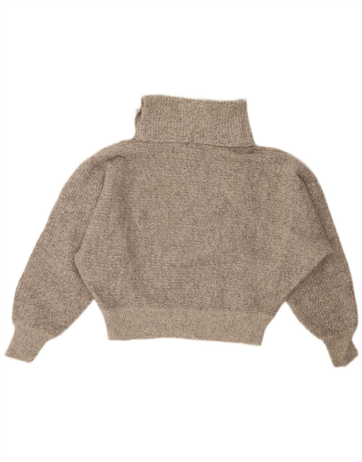 BAGARRY Suéter corto con cuello vuelto para mujer Reino Unido 14 Grande gris moteado