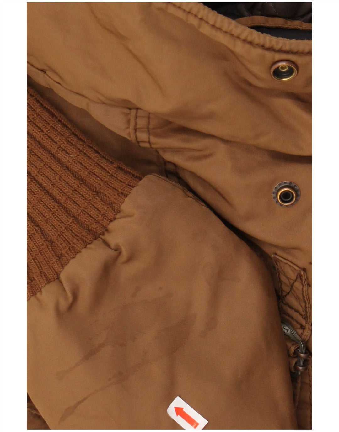 KHUJO Chaqueta Parka Militar con Capucha para Mujer UK 44 Poliéster Marrón Medio