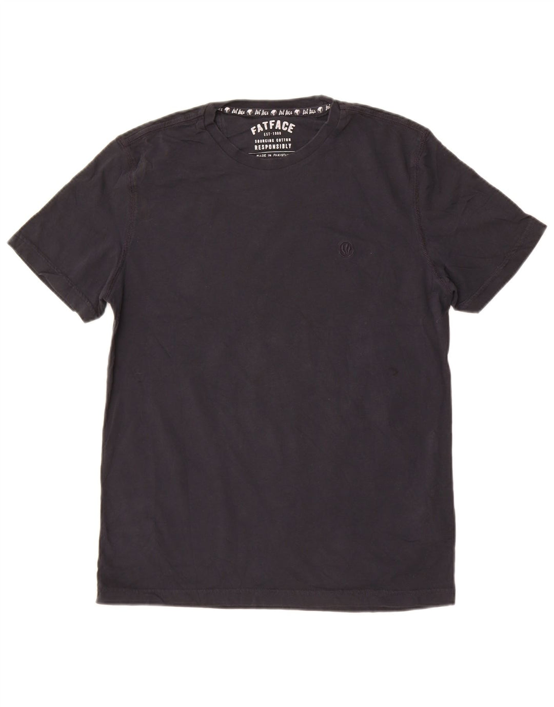 Camiseta para hombre Fat Face Top mediano de algodón negro
