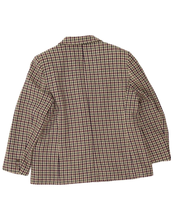 ELENA MIRO Chaqueta tipo blazer de 2 botones para mujer UK 40 XL Pata de gallo multicolor