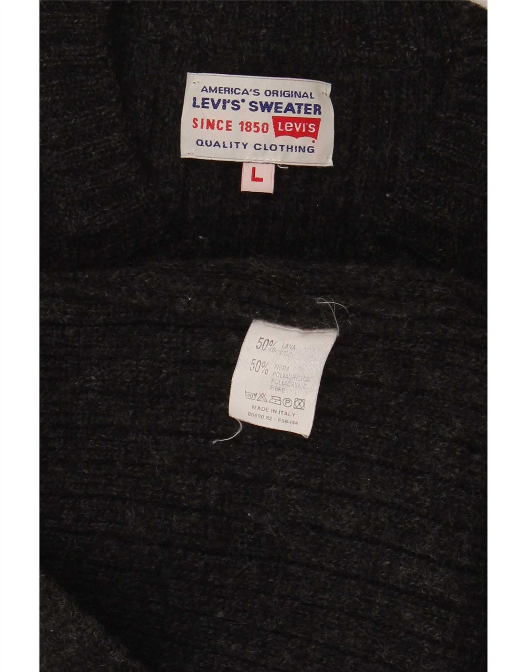 Levi's Jersey con cuello en V para hombre, talla grande, poliacrílico negro
