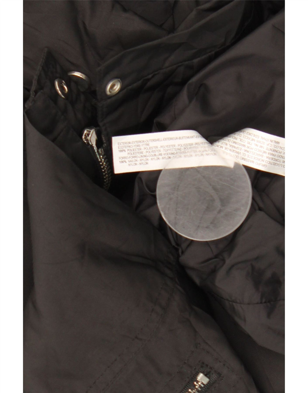 Massimo Dutti Chaqueta Cortavientos Con Capucha Mujer UK 44 Mediana Negro Poliéster