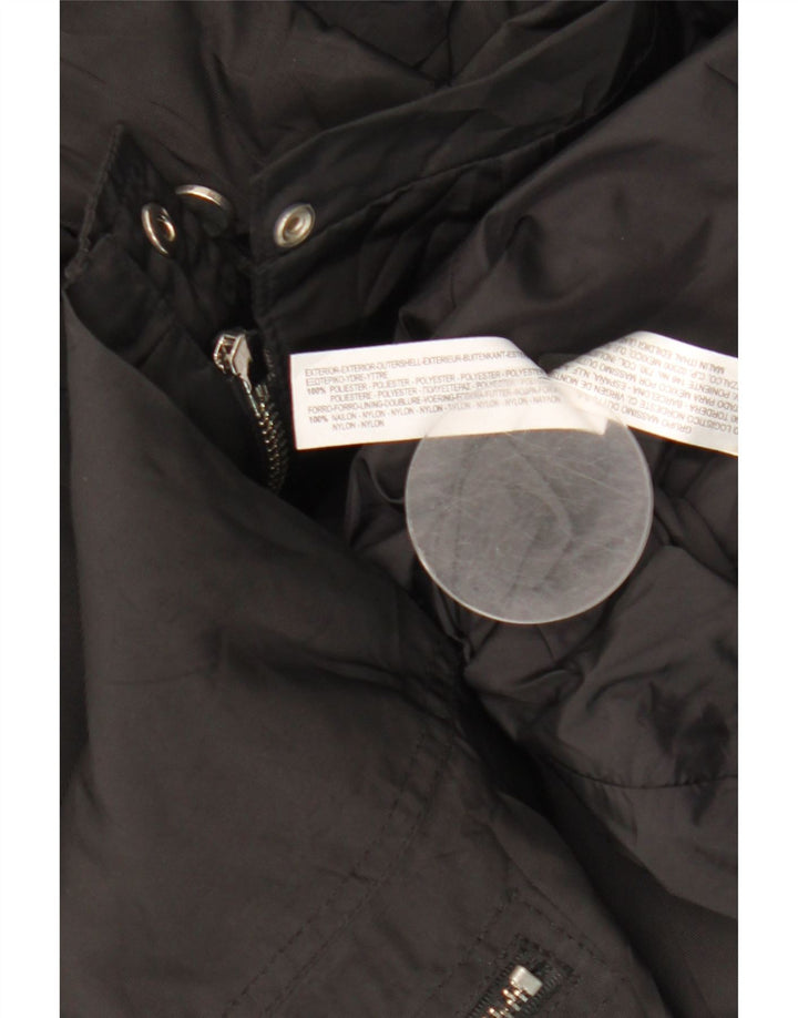 Massimo Dutti Chaqueta Cortavientos Con Capucha Mujer UK 44 Mediana Negro Poliéster