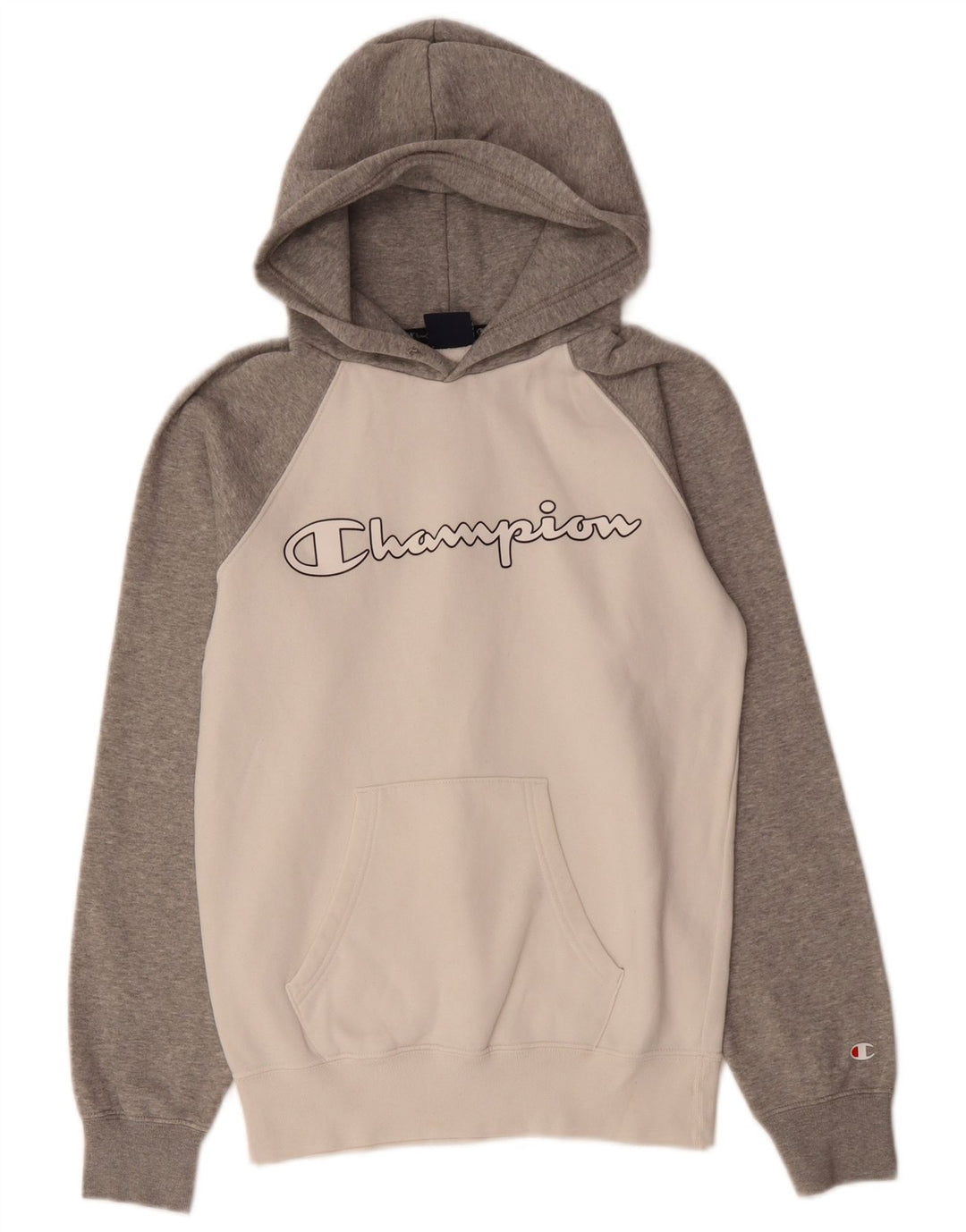 CHAMPION Jersey con capucha gráfica para hombre XS Gris Colorblock Algodón