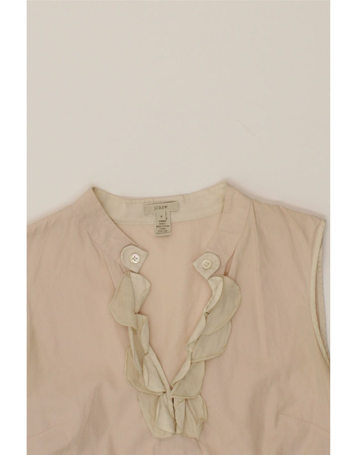 J. CREW Womens Sleeveless Blouse Top US 4 Small Beige Cotton Vintage J. Crew and Second-Hand J. Crew from Messina Hembry 